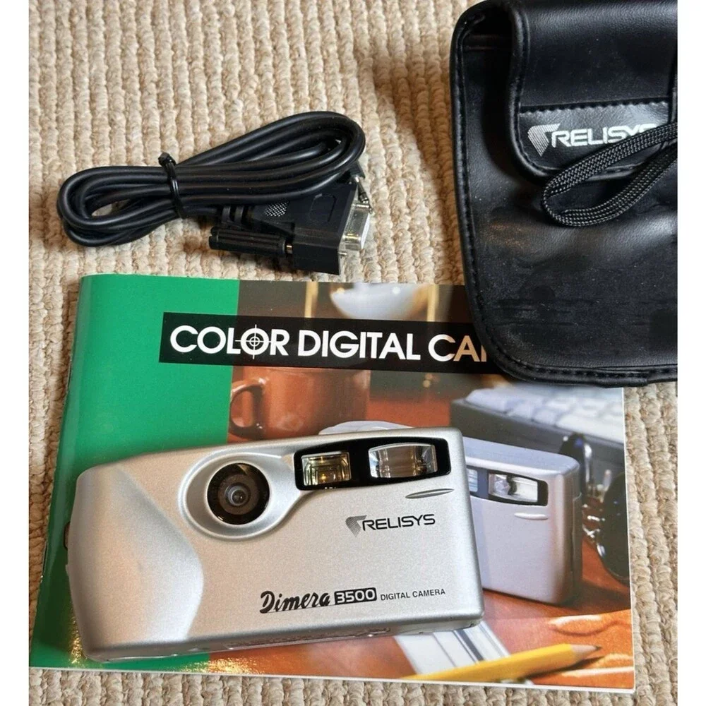 Relisys Dimera 3500 Digital Camera Cable NexFlash Memory card Manual Untested